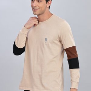 RFS009 || Cream || Round Neck Full Sleeve T-Shirt