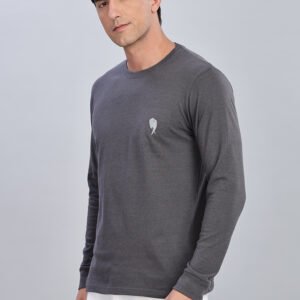 RFS009 || Grey || Round Neck Full Sleeve T-Shirt