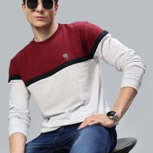 RFS008 || Maroon || Round Neck Full Sleeve T-Shirt
