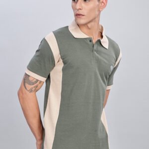 PR39 || Olive and Cream || 100% Cotton Polo T-Shirt