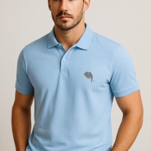 PR3 SS 003A || Sky blue|| 100% Cotton Polo T-Shirt