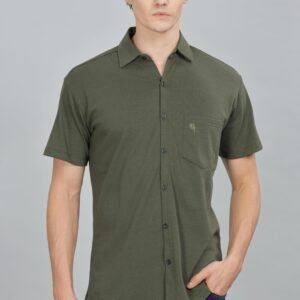 PR3 Shirts 002 – OLIVE || Half Sleeve Shirt