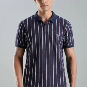 PR42 || NAVY || 100% Cotton Polo T-Shirt