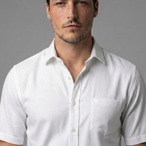 LS004 ||white||Half Sleeve Shirts || 100% Cotton