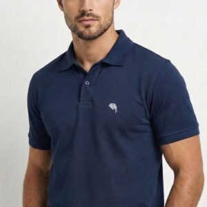 PR46||NAVY|| 100% Cotton Polo T-Shirt