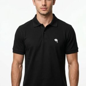 PR48||BLACK|| 100% Cotton Polo T-Shirt