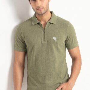 PR49||Pistachio Zipper|| 100% Cotton Polo T-Shirt