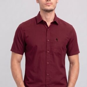LS005 ||WINE||Half Sleeve Shirts || 100% Cotton